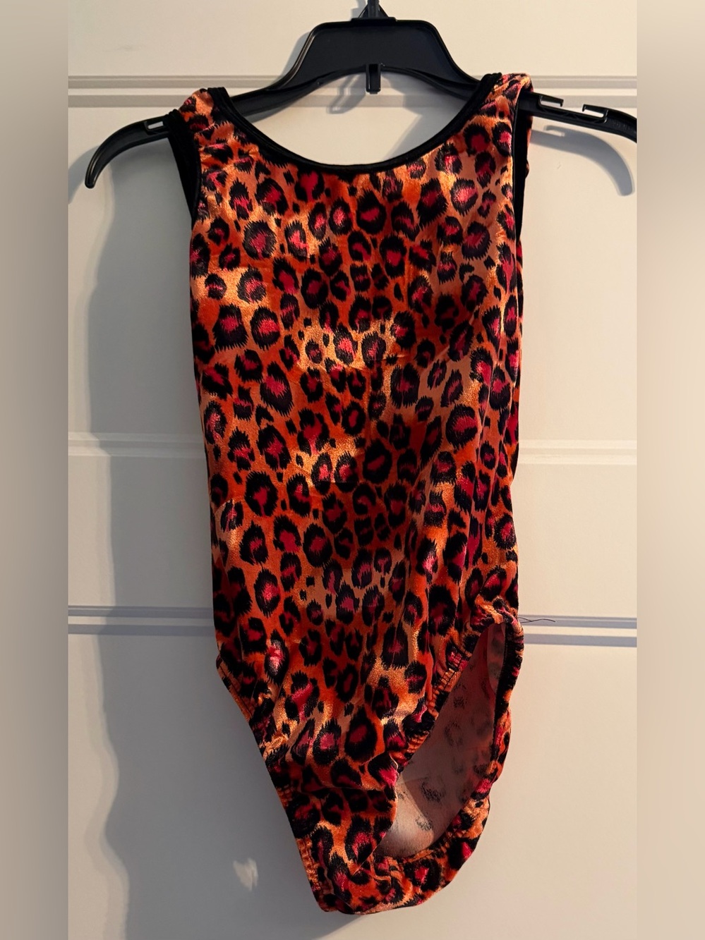 Girls velvet Leopard print leotard